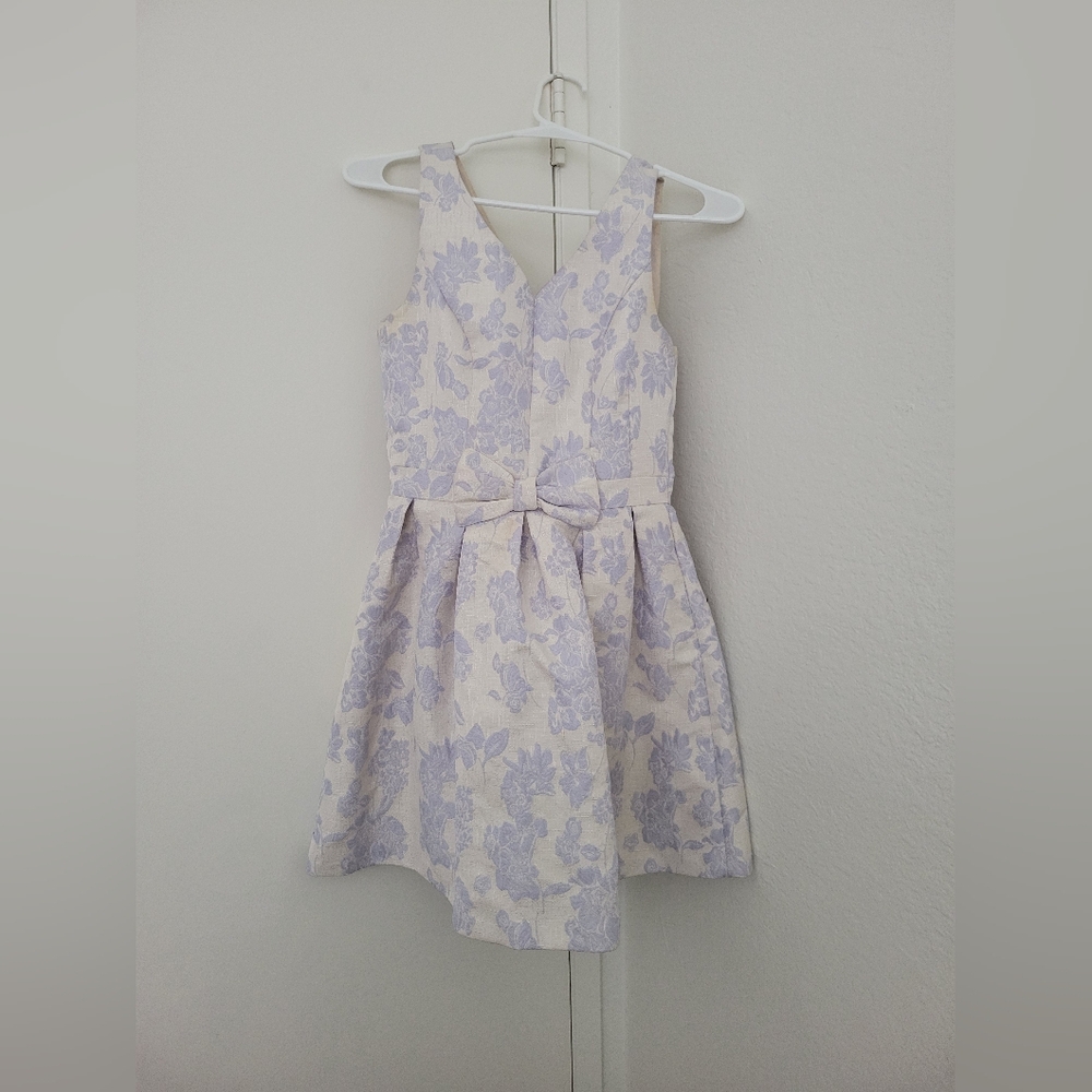 H&M Purple and Gray Pleated Midi Dress for Wedding Guest
